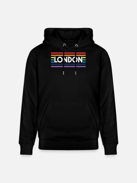 LONDON Urban Rainbow - Stanley/Stella CRUISER Unisex Organic Hoodie - black