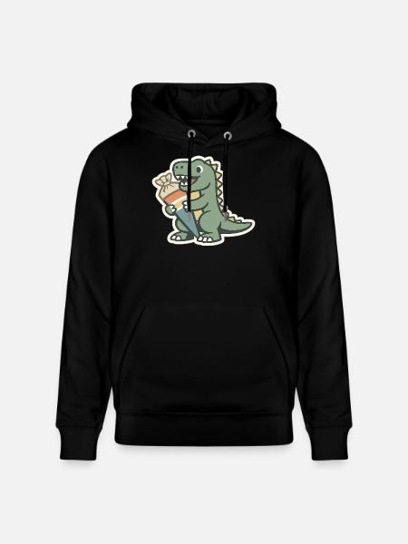 Dino Einschulung Personalisierbar Name Schule - Stanley/Stella Unisex Bio-Hoodie CRUISER - Schwarz