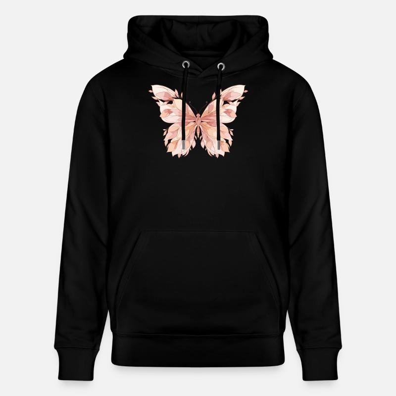 Motif papillon Pastel Wings - Sweat à capuche bio CRUISER Stanley/Stella Unisexe - noir