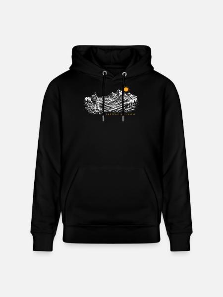 Hiker Sunrise Destination Relief Light - Stanley/Stella CRUISER Unisex Organic Hoodie - black