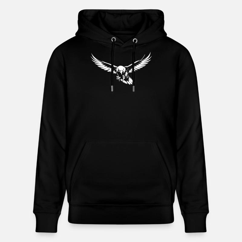 Attacking eagle in flight - Stanley/Stella CRUISER Unisex Organic Hoodie - black