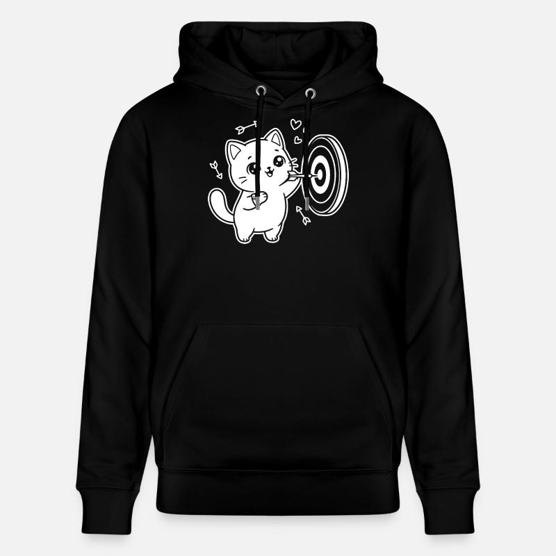 Joueur de fléchettes Kawaii Cat - Sweat à capuche bio CRUISER Stanley/Stella Unisexe - noir
