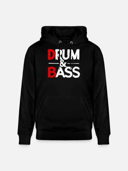 Drum & Bass / Rum & Ass Distressed - Stanley/Stella Unisex Bio-Hoodie CRUISER  - Schwarz