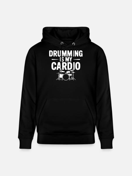Drumming is My Cardio - Stanley/Stella CRUISER Unisex Organic Hoodie - black