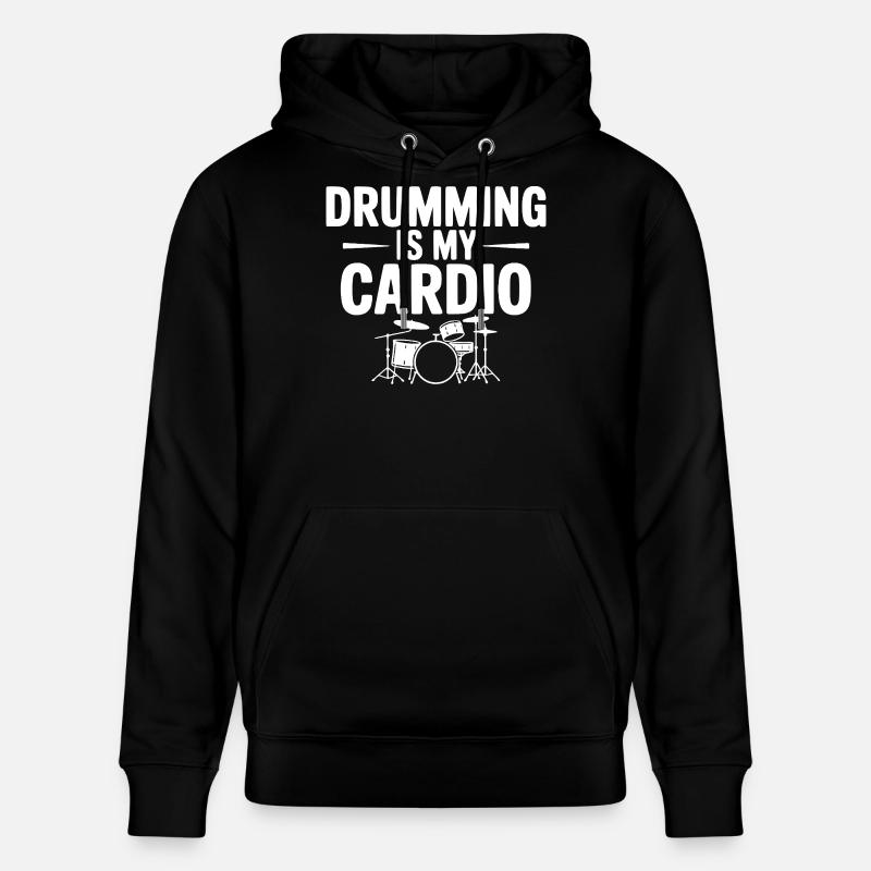 La batterie, c’est mon cardio - Sweat à capuche bio CRUISER Stanley/Stella Unisexe - noir