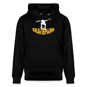 SKATEPARK - Stanley/Stella Unisex Bio-Hoodie CRUISER  - Schwarz - Vorne - Alina (178cm) & Michal (187cm)