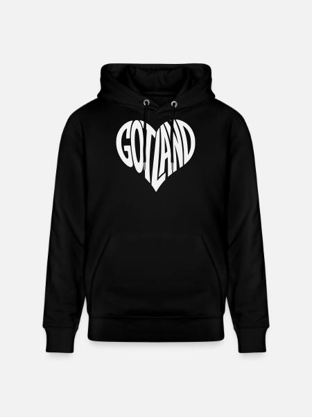 Gotland Heart Lettering - Stanley/Stella CRUISER Unisex Organic Hoodie - black