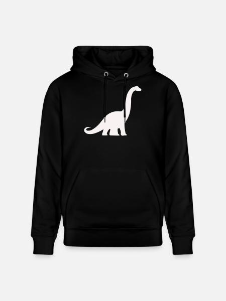 Long neck dino silhouette - Stanley/Stella CRUISER Unisex Organic Hoodie - black