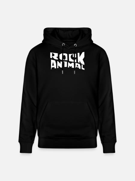 Rock Animal: Bold Monochrome Graphic - Stanley/Stella CRUISER Unisex Organic Hoodie - black