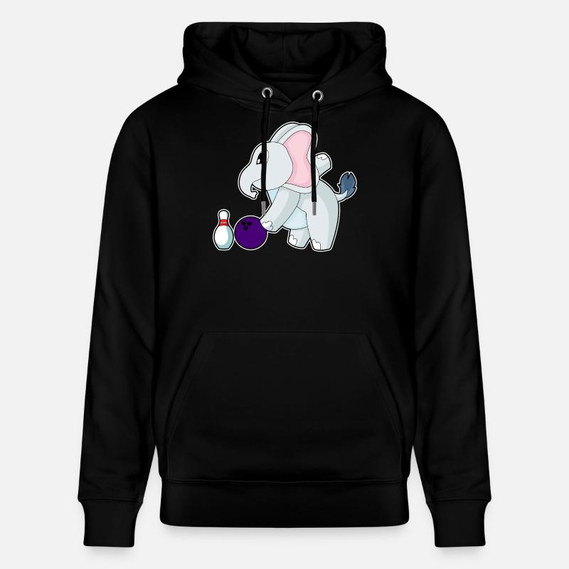Elefant Bowling Bowlingkugel Pin - Stanley/Stella Unisex Bio-Hoodie CRUISER  - Schwarz