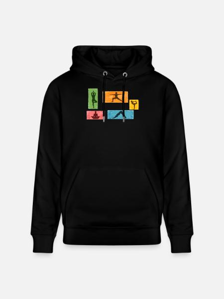 Bunte Yoga Silhouetten - Stanley/Stella Unisex Bio-Hoodie CRUISER - Schwarz