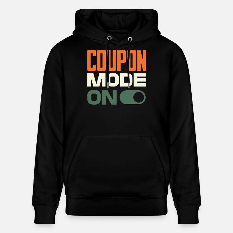 Coupon Mode On – Schnäppchenjäger Retro Design - Stanley/Stella Unisex Bio-Hoodie CRUISER  - Schwarz