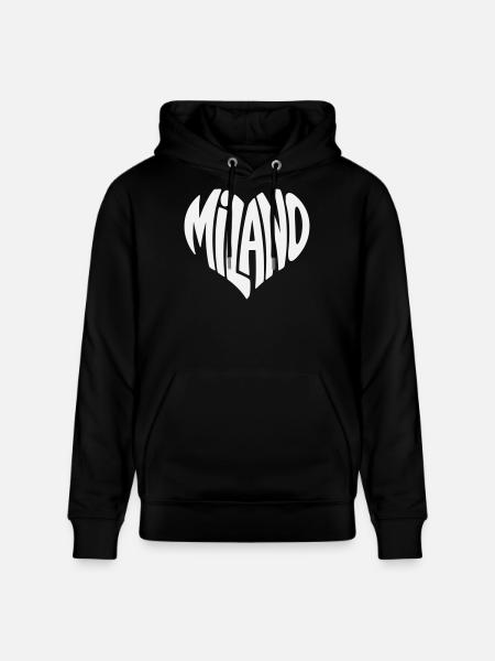 Milan Milano Heart Typography - Stanley/Stella CRUISER Unisex Organic Hoodie - black