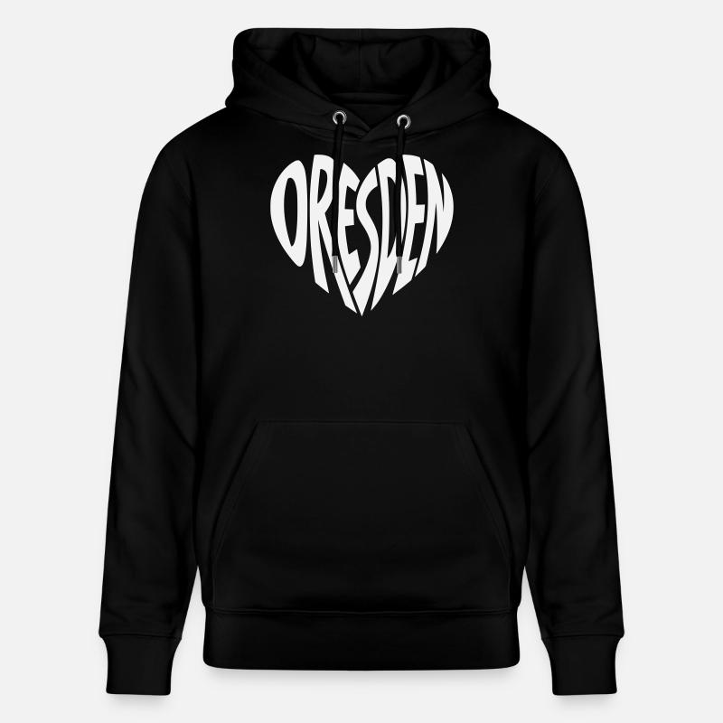 Lettrage en cœur de Dresde - Sweat à capuche bio CRUISER Stanley/Stella Unisexe - noir