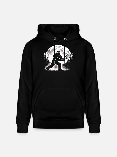 Bigfoot Tennis Player - Stanley/Stella CRUISER Unisex Organic Hoodie - black
