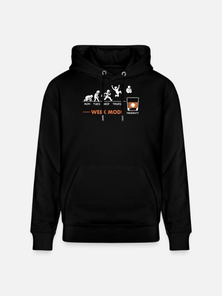 Vive le week-end - humour Wisky - Stanley/Stella CRUISER Unisex Organic Hoodie - black