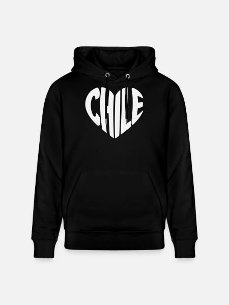 Chile Heart Typography Design - Stanley/Stella CRUISER Unisex Organic Hoodie - black