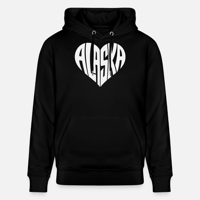 Alaska, États-Unis Lettrage cœur angulaire - Sweat à capuche bio CRUISER Stanley/Stella Unisexe - noir