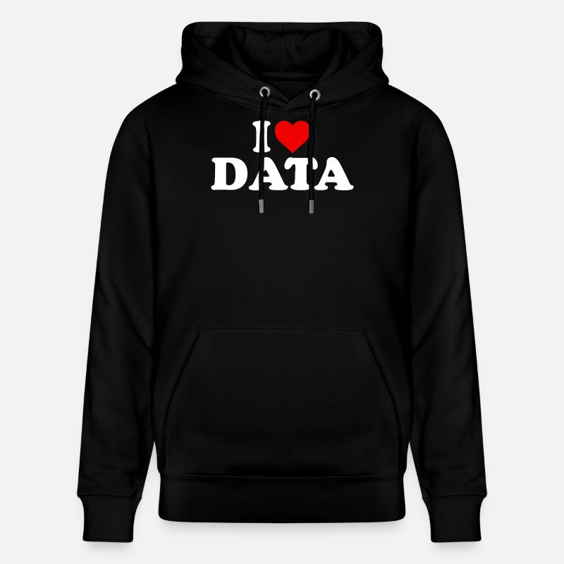 Ich liebe Daten – Herz - Stanley/Stella Unisex Bio-Hoodie CRUISER - Schwarz