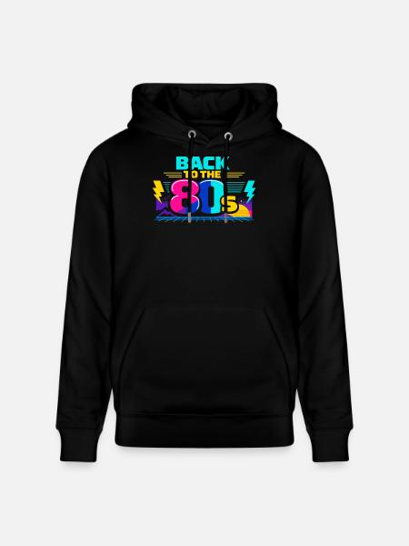 Back to the 80s Neon - Stanley/Stella CRUISER Unisex Organic Hoodie - black