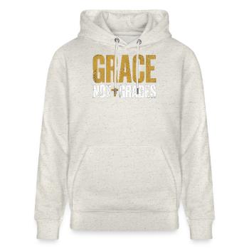 Grace Not Grades Christlicher Lehrer Jesus Glaube - Stanley/Stella Unisex Bio-Hoodie CRUISER  - Beige meliert - Vorne - Alina (178cm) & Michal (187cm)