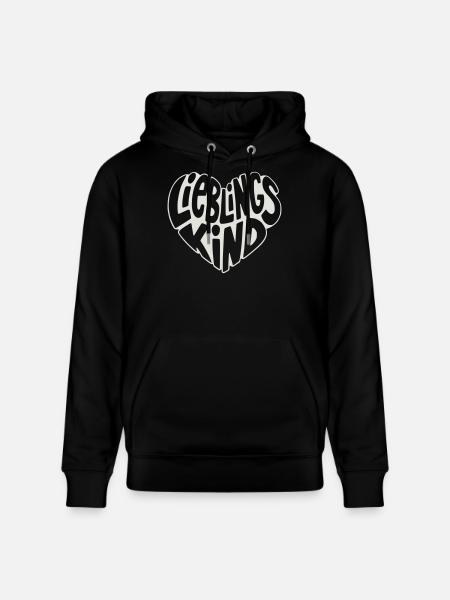 Favorite Child Heart Retro Design - Stanley/Stella CRUISER Unisex Organic Hoodie - black