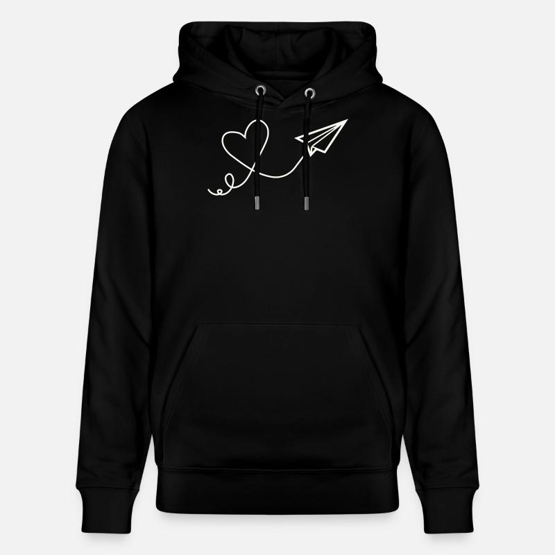Dessin au trait Herzflug - Sweat à capuche bio CRUISER Stanley/Stella Unisexe - noir