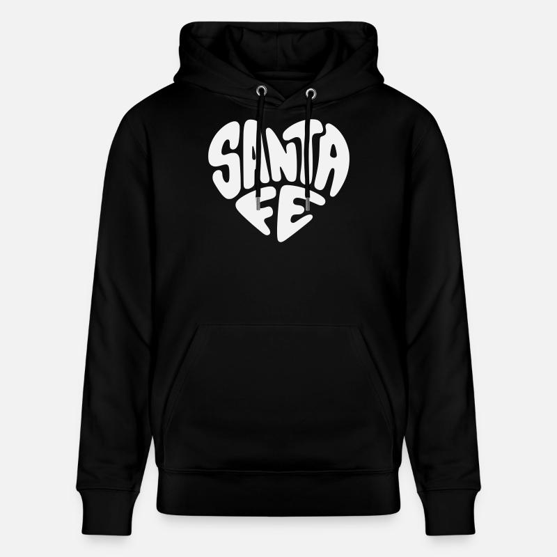Santa Fe, Nouveau-Mexique Heart Design - Sweat à capuche bio CRUISER Stanley/Stella Unisexe - noir