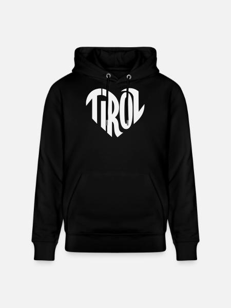 Tirol Heart Typography - Stanley/Stella CRUISER Unisex Organic Hoodie - black