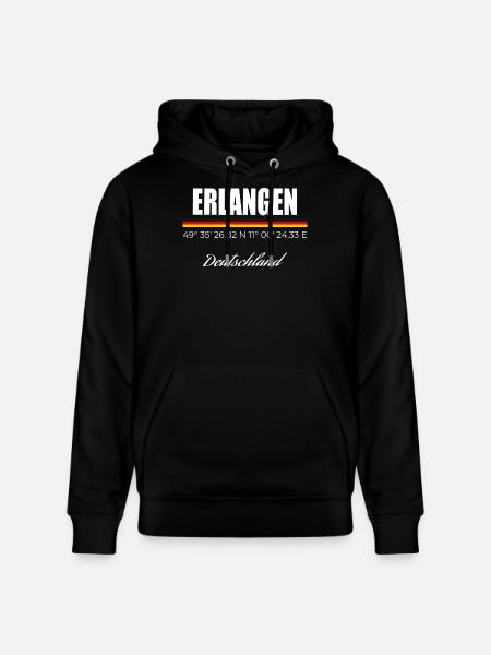 Erlangen - Stanley/Stella Unisex Bio-Hoodie CRUISER - Schwarz