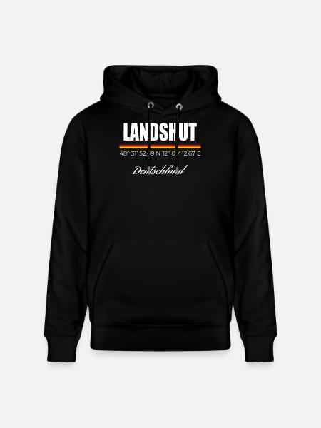 Landshut - Stanley/Stella Unisex Bio-Hoodie CRUISER  - Schwarz