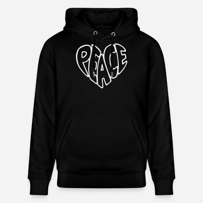 Peace Bubble Schrift Grafik - Stanley/Stella Unisex Bio-Hoodie CRUISER  - Schwarz