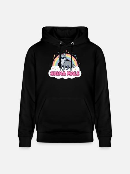 Sigma Male Wolf – Funny Meme Design - Stanley/Stella CRUISER Unisex Organic Hoodie - black