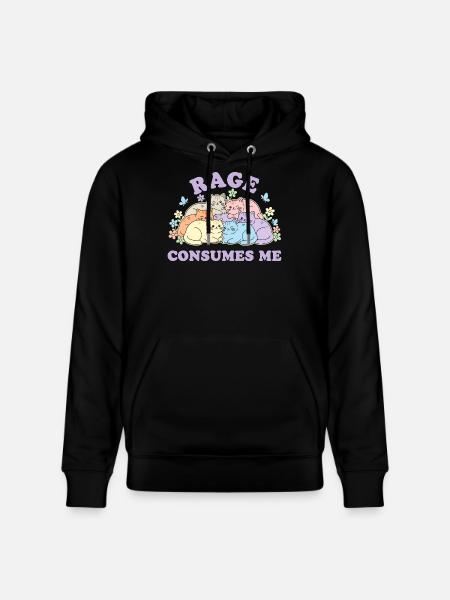 Pastel Cats Cuddly Cloud - Stanley/Stella CRUISER Unisex Organic Hoodie - black