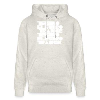 Techno Electro Trance music - Stanley/Stella CRUISER Unisex Organic Hoodie - heather oatmeal - Front - Alina (178cm) & Michal (187cm)