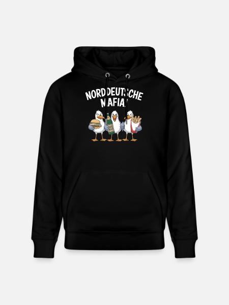 North German Mafia Seagulls Burger French Fries Beer - Stanley/Stella CRUISER Unisex Organic Hoodie - black