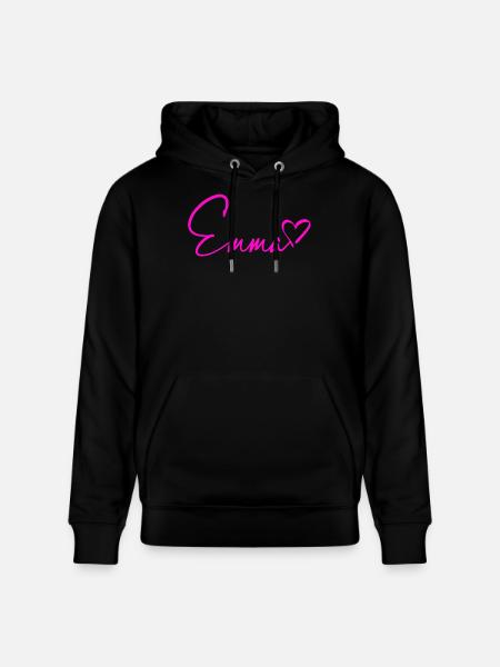 Emma Signature Neon Pink - Stanley/Stella CRUISER Unisex Organic Hoodie - black
