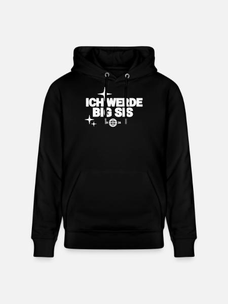 Ich Werde Big Sis - Stanley/Stella Unisex Bio-Hoodie CRUISER - Schwarz