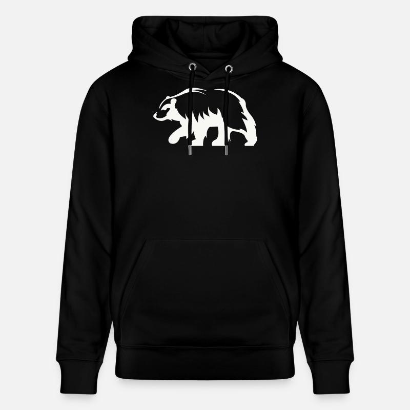 Silhouette d’ours - Sweat à capuche bio CRUISER Stanley/Stella Unisexe - noir