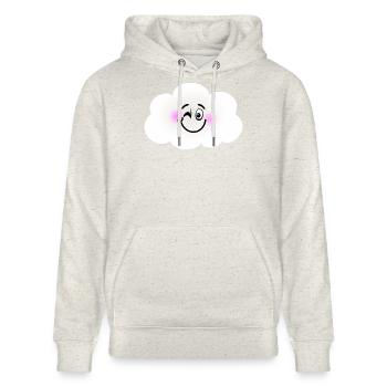 Happy Cloud - Stanley/Stella CRUISER Unisex Organic Hoodie - heather oatmeal - Front - Alina (178cm) & Michal (187cm)
