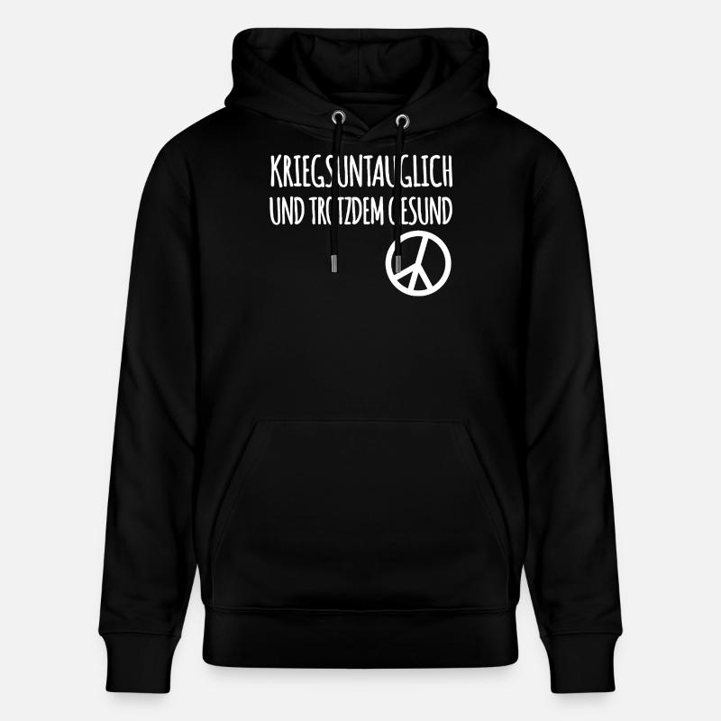 Kriegsuntauglich Peace - Stanley/Stella Unisex Bio-Hoodie CRUISER  - Schwarz