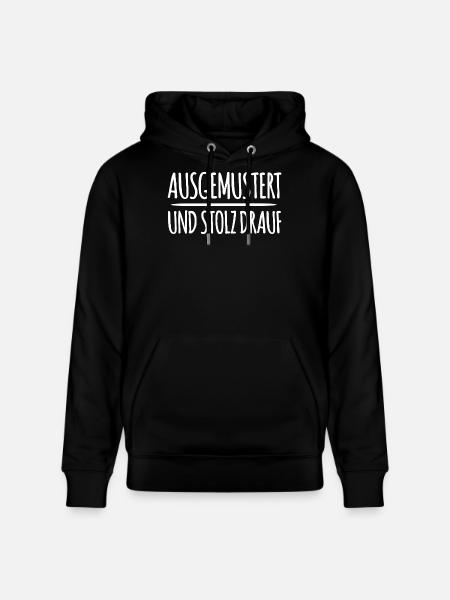 Ausgemustert Gegen Krieg - Stanley/Stella Unisex Bio-Hoodie CRUISER  - Schwarz