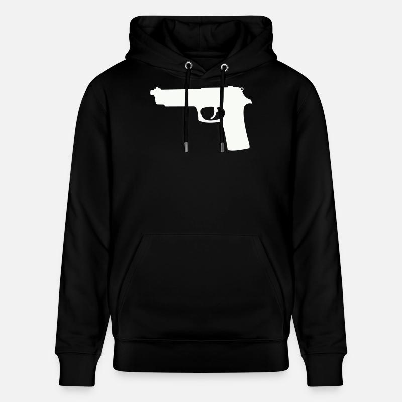 Silhouette du pistolet en contraste - Sweat à capuche bio CRUISER Stanley/Stella Unisexe - noir