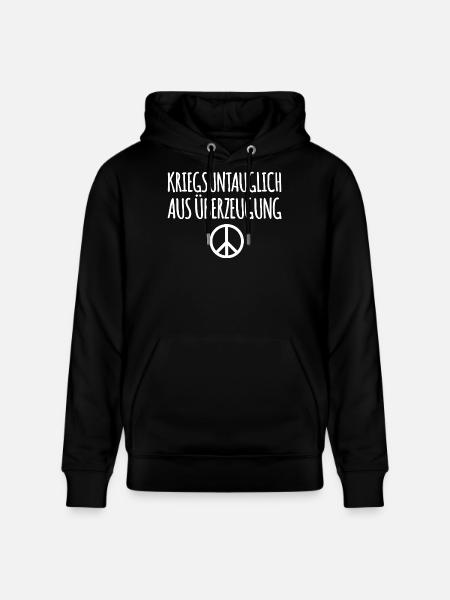 Peace Symbol Gegen Krieg - Stanley/Stella Unisex Bio-Hoodie CRUISER  - Schwarz