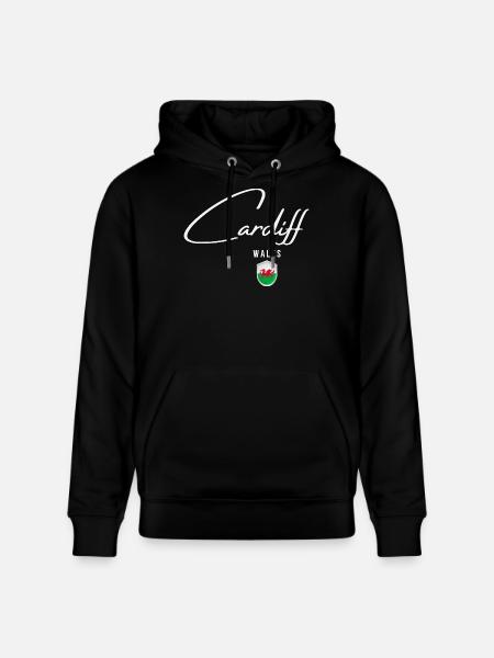 Cardiff Wales, elegant design Cardiff - Stanley/Stella CRUISER Unisex Organic Hoodie - black