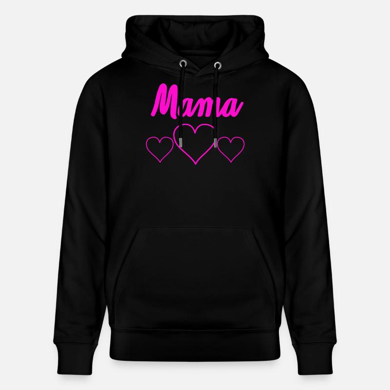 Mama Herzen Pink Herzchen Design - Stanley/Stella Unisex Bio-Hoodie CRUISER  - Schwarz