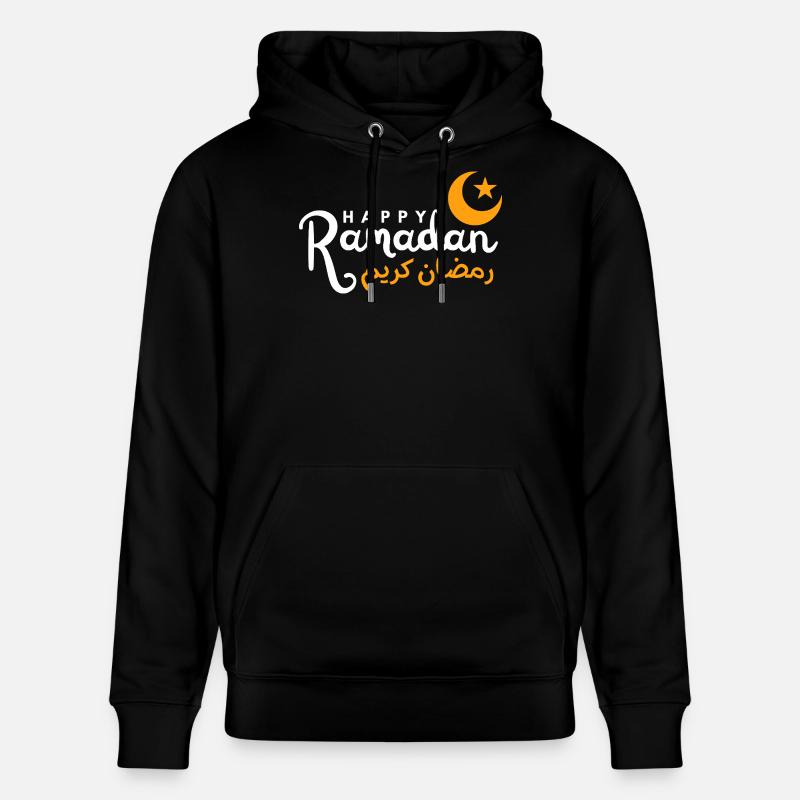 Ramadan Night Crescent Script - Stanley/Stella CRUISER Unisex Organic Hoodie - black