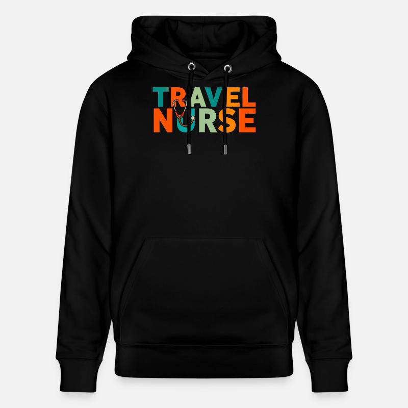 Logo de l’infirmière itinérante - Sweat à capuche bio CRUISER Stanley/Stella Unisexe - noir
