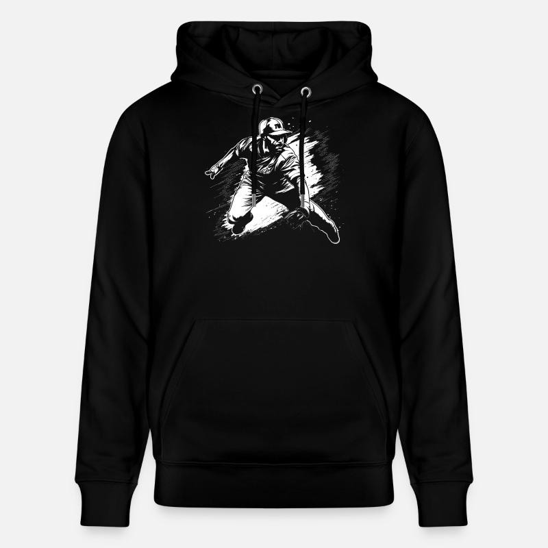 Dessin des joueurs de baseball - Sweat à capuche bio CRUISER Stanley/Stella Unisexe - noir