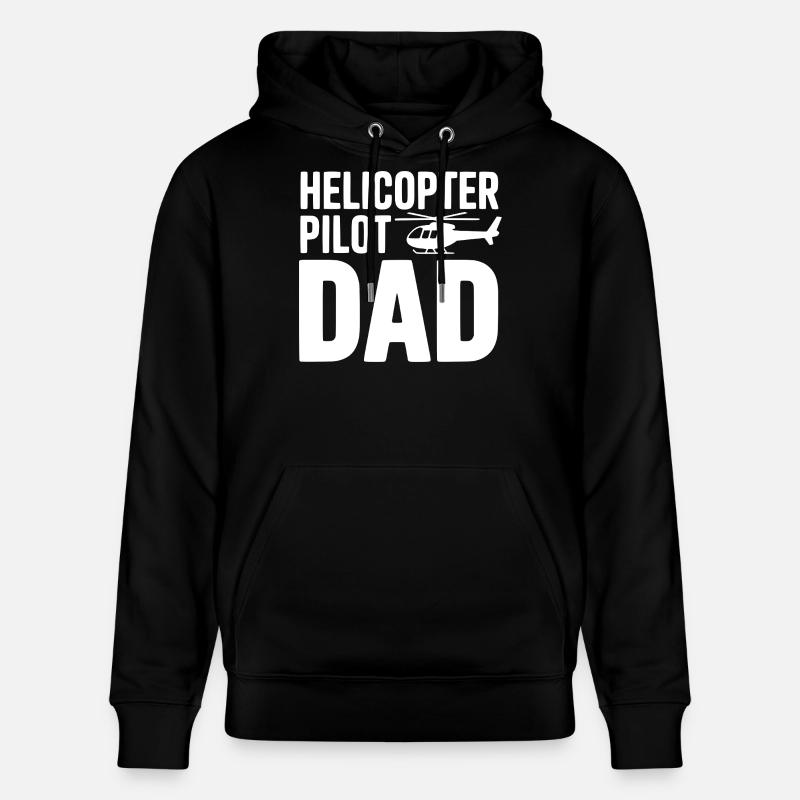 Père pilote d’hélicoptère - Sweat à capuche bio CRUISER Stanley/Stella Unisexe - noir